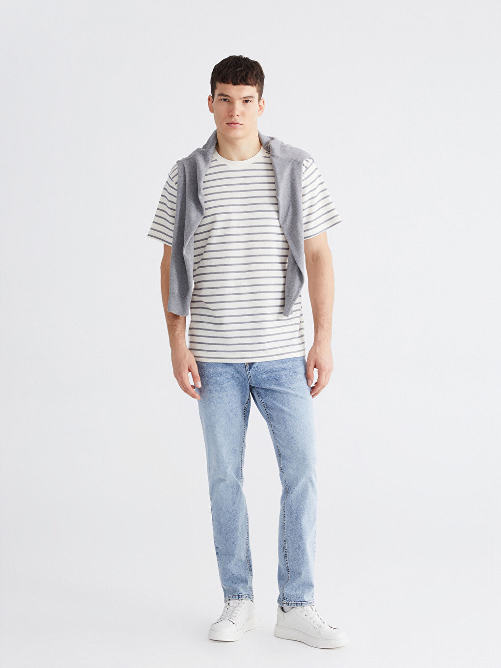 Crew Neck Striped Men's T-Shirt-1