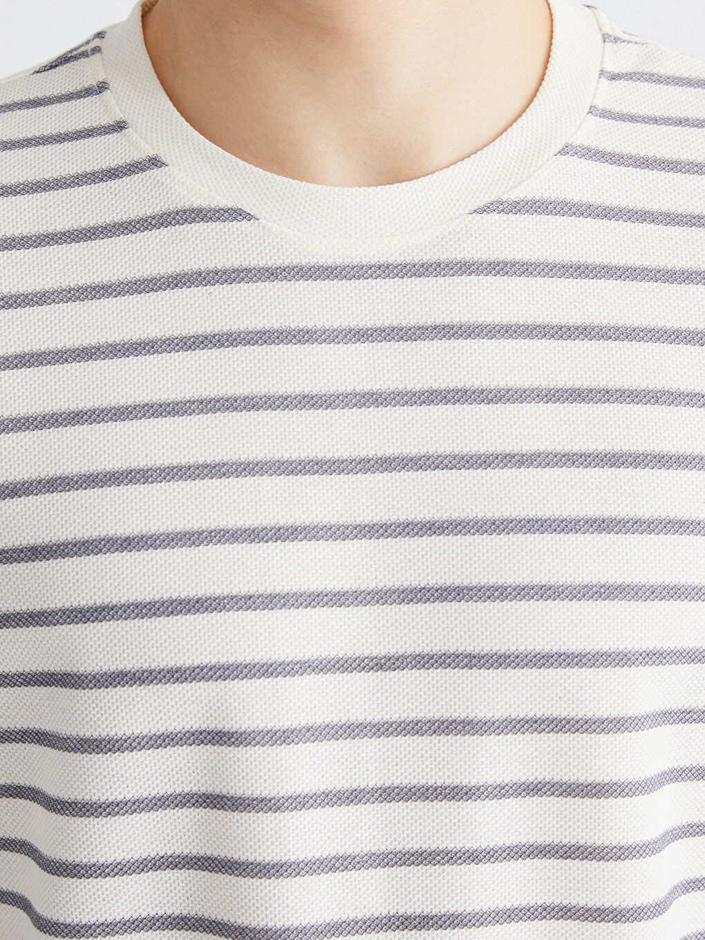 Crew Neck Striped Men's T-Shirt-2