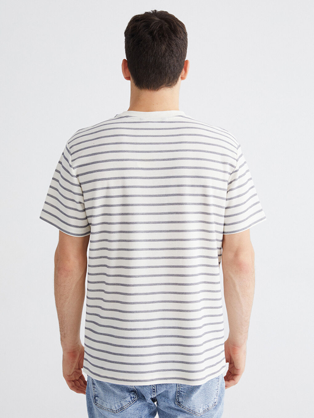 Crew Neck Striped Men's T-Shirt-3