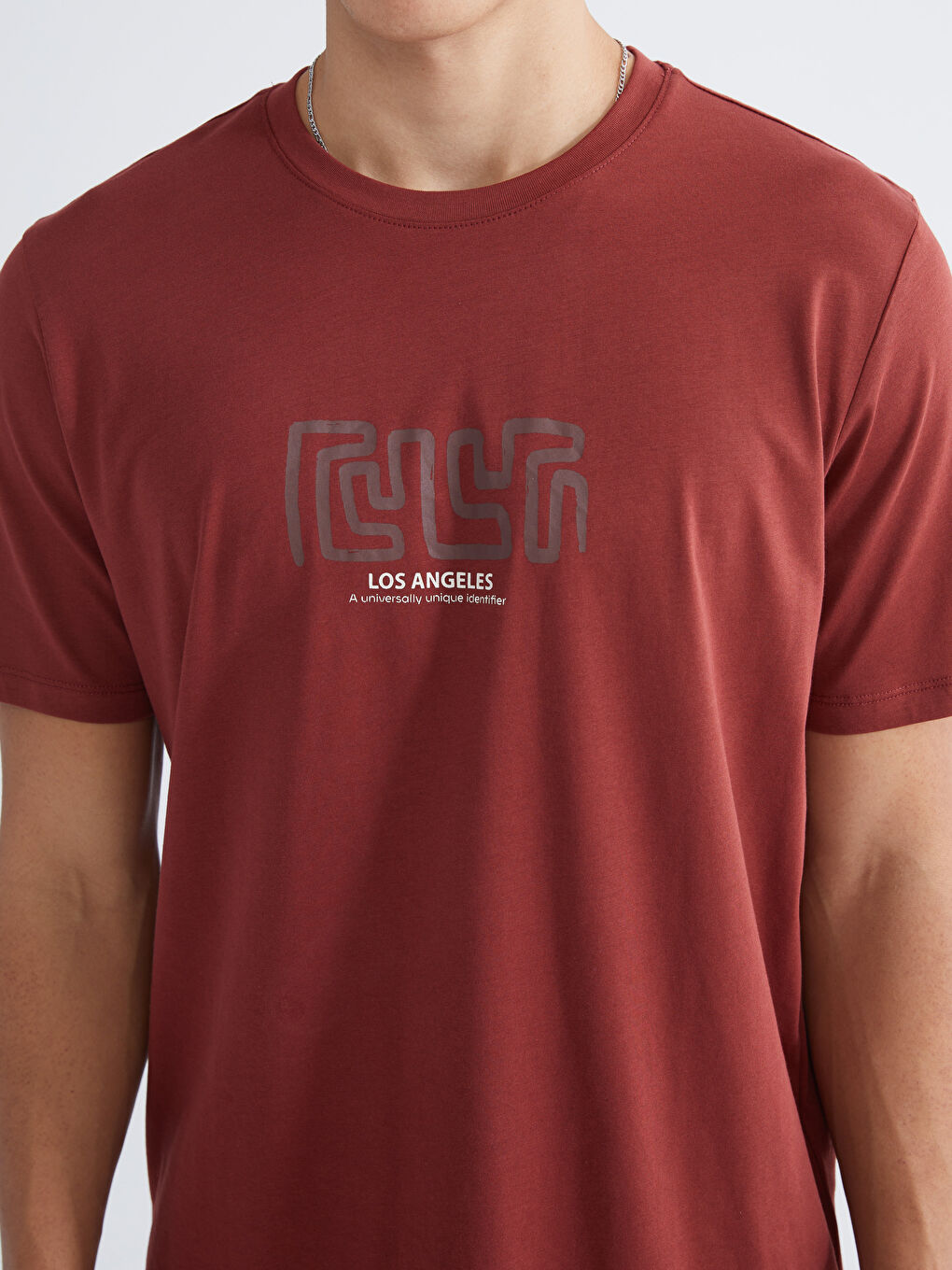 تيشيرت رجالي ياقة دائرية مطبوع جيرسي-2