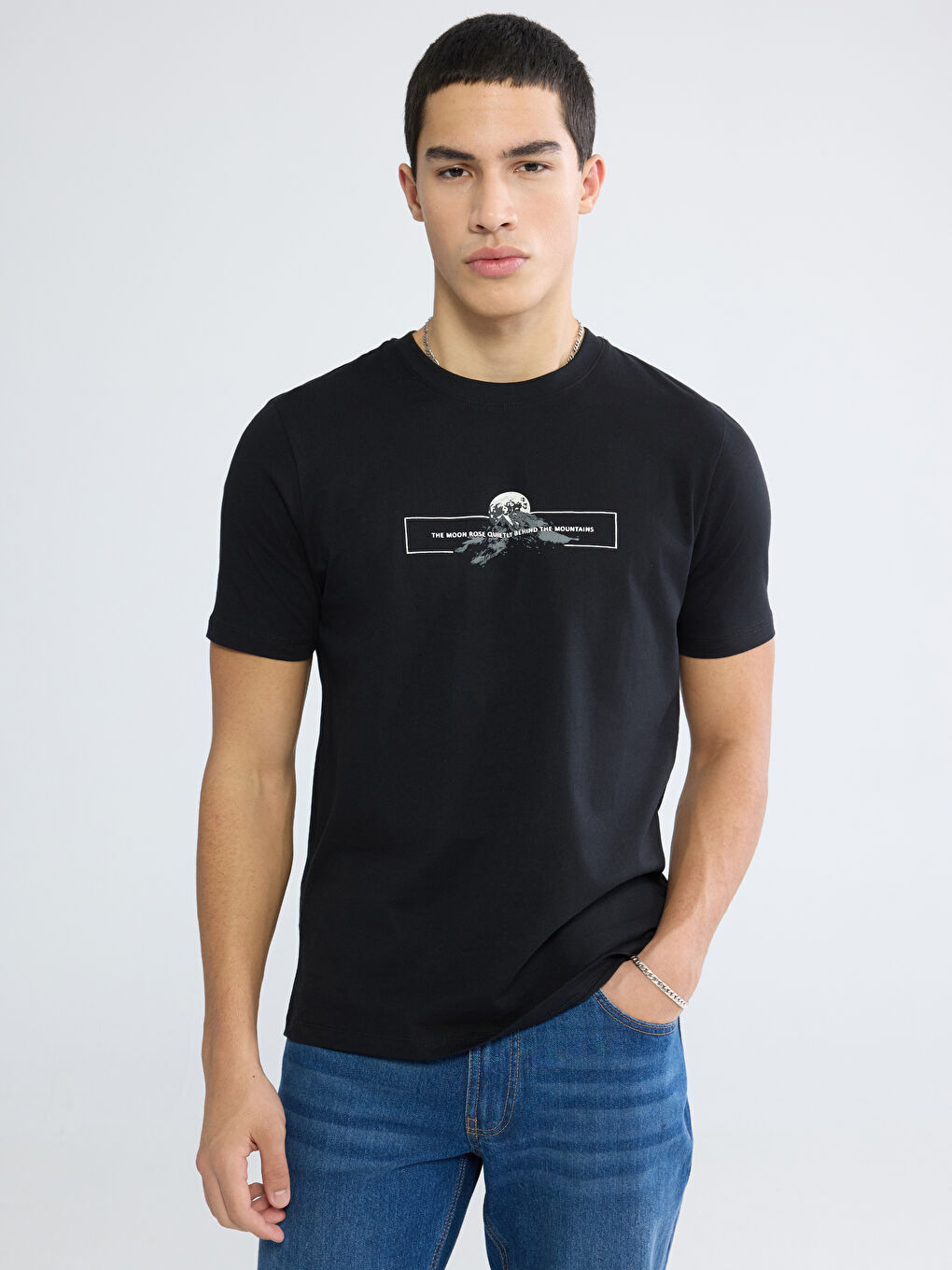 Crew Neck Printed Jersey Men's T-Shirt