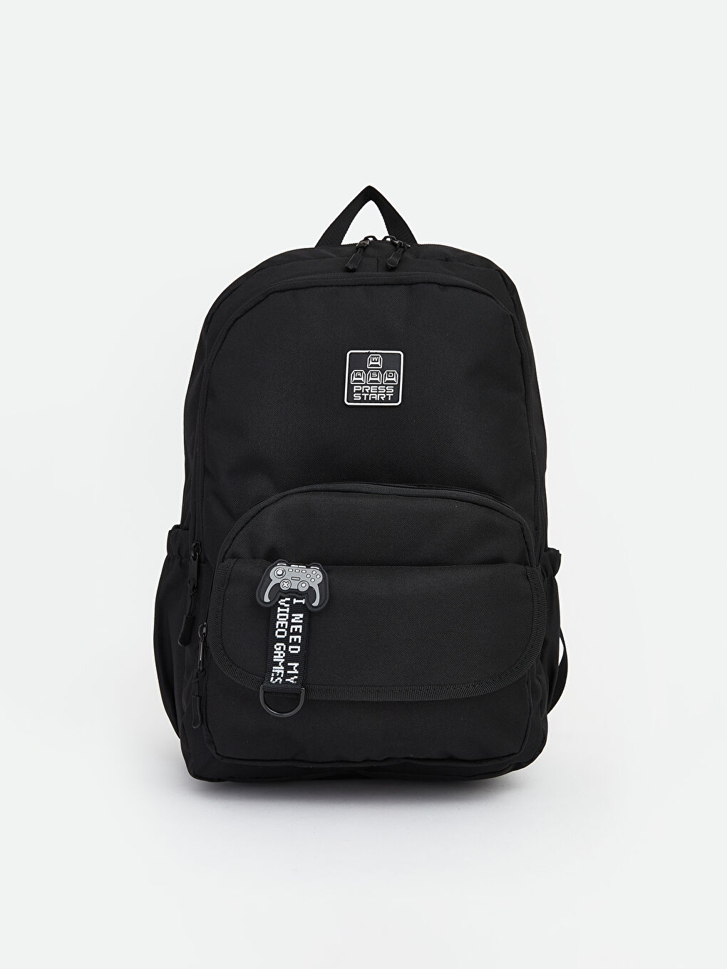 Siyah Fermuarlı Erkek Çocuk Sırt Çantası