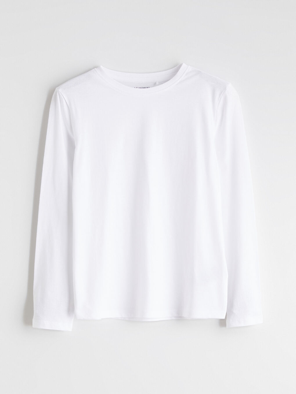 Beyaz Bisiklet Yaka Basic Kız Çocuk Tişört