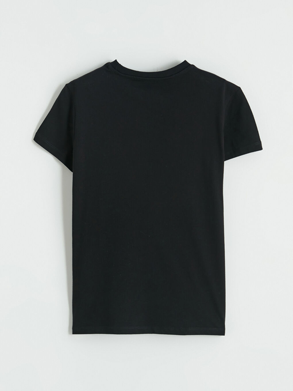 Siyah Kız Çocuk Bisiklet Yaka Tişört-2