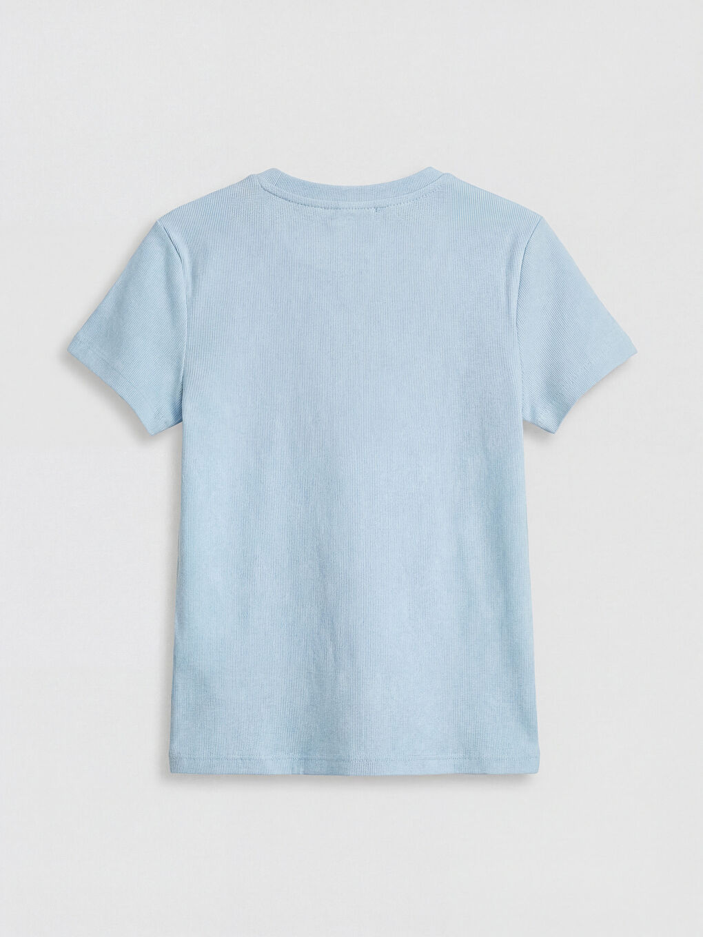 Mavi Kız Çocuk Bisiklet Yaka Fitilli Tişört-1