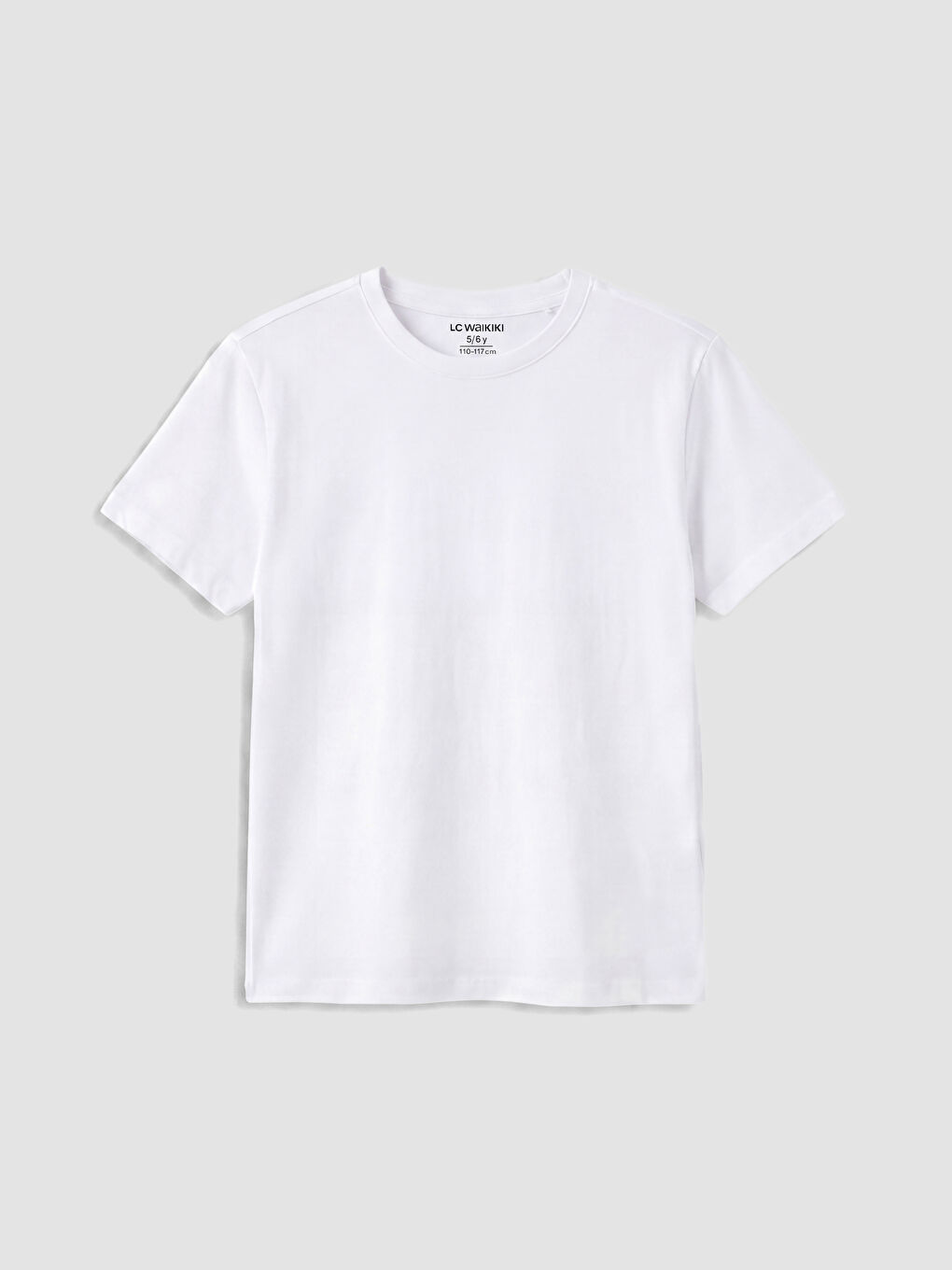 Футболка з круглим вирізом горловини в рубчик для дівчат-1