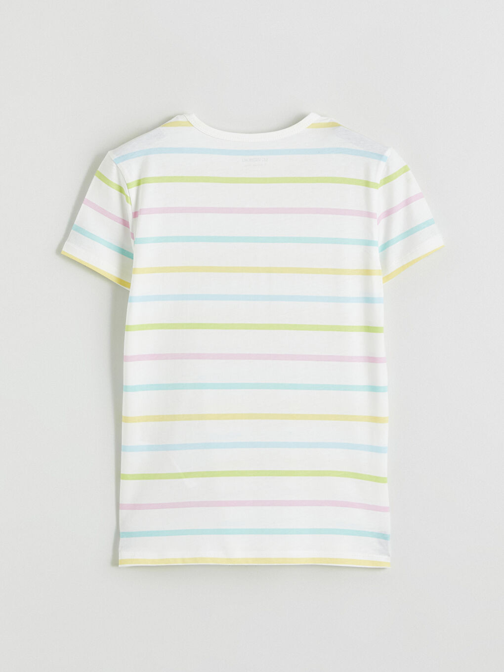 Karışık Bisiklet Yaka Çizgili Kız Çocuk Tişört-2