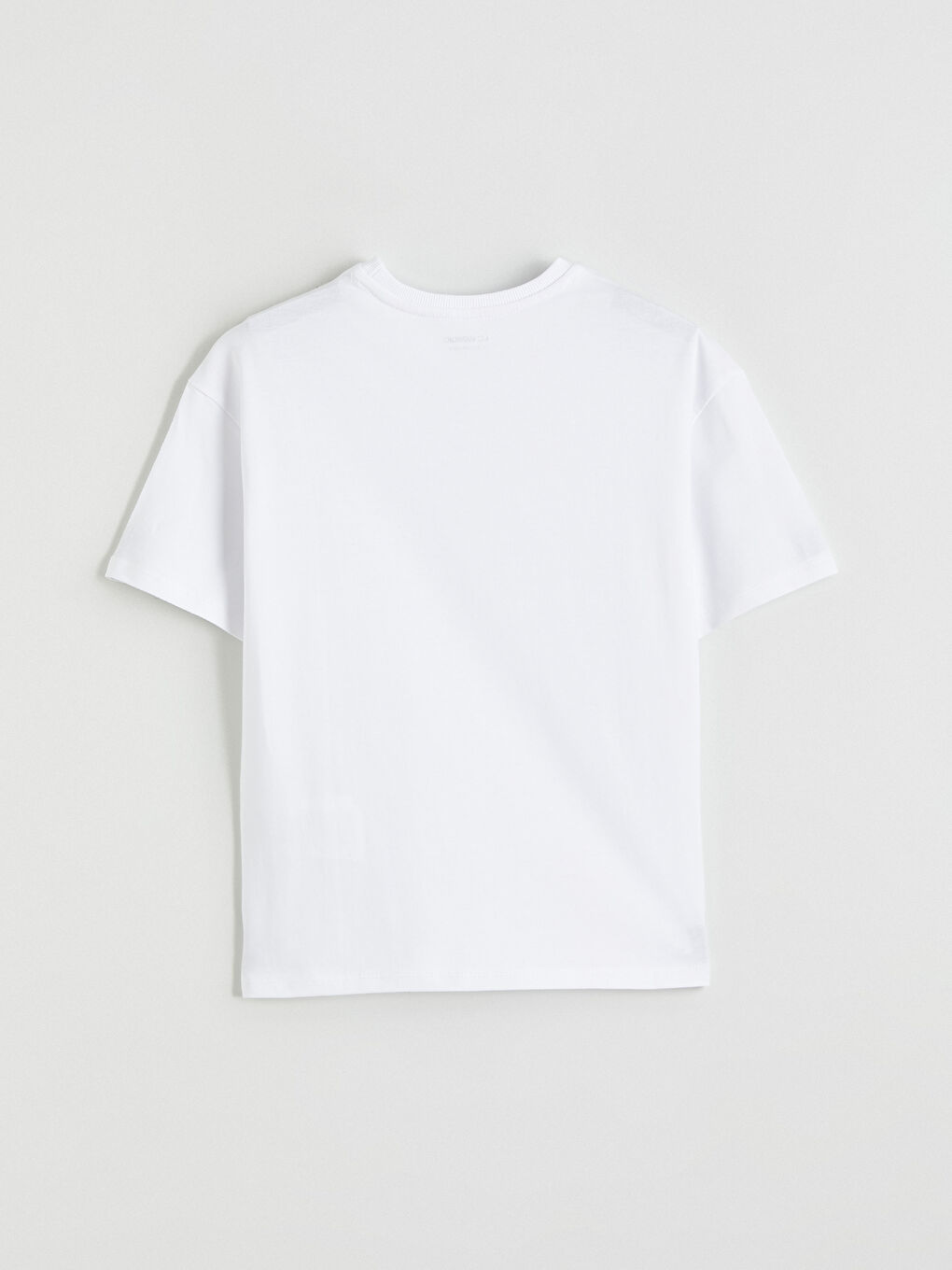 Beyaz Bisiklet Yaka Basic Kız Çocuk Tişört-2