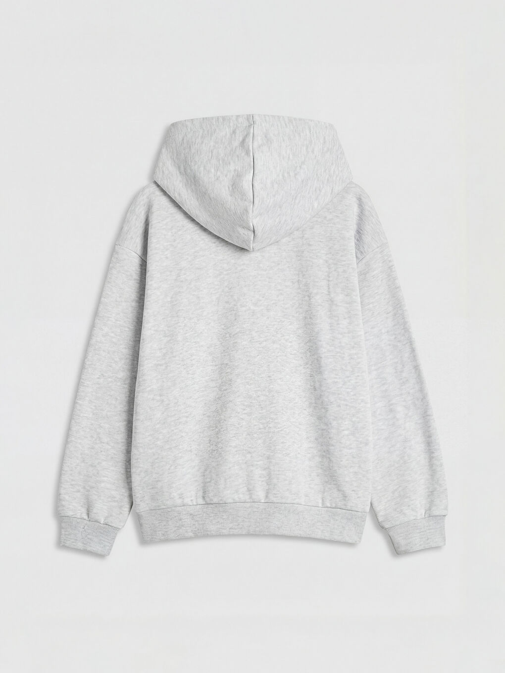 Gri Kapüşonlu Kalın Kız Çocuk Fermuarlı Sweatshirt-1