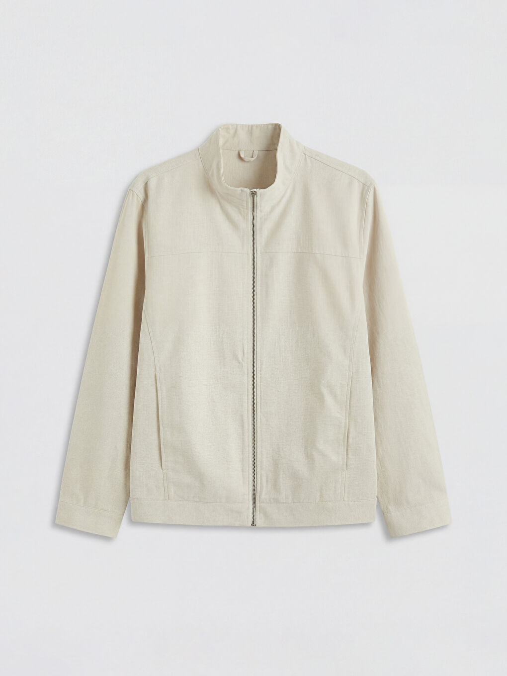 Gri Standart Kalıp Dik Yaka Erkek Mont-5