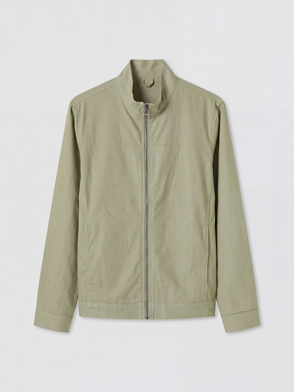 Yeşil Standart Kalıp Dik Yaka Erkek Mont