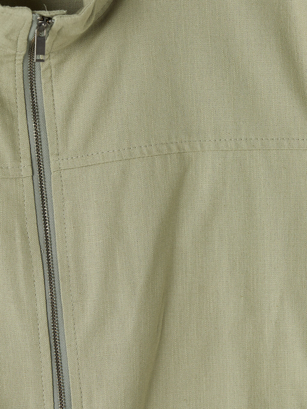 Yeşil Standart Kalıp Dik Yaka Erkek Mont-2