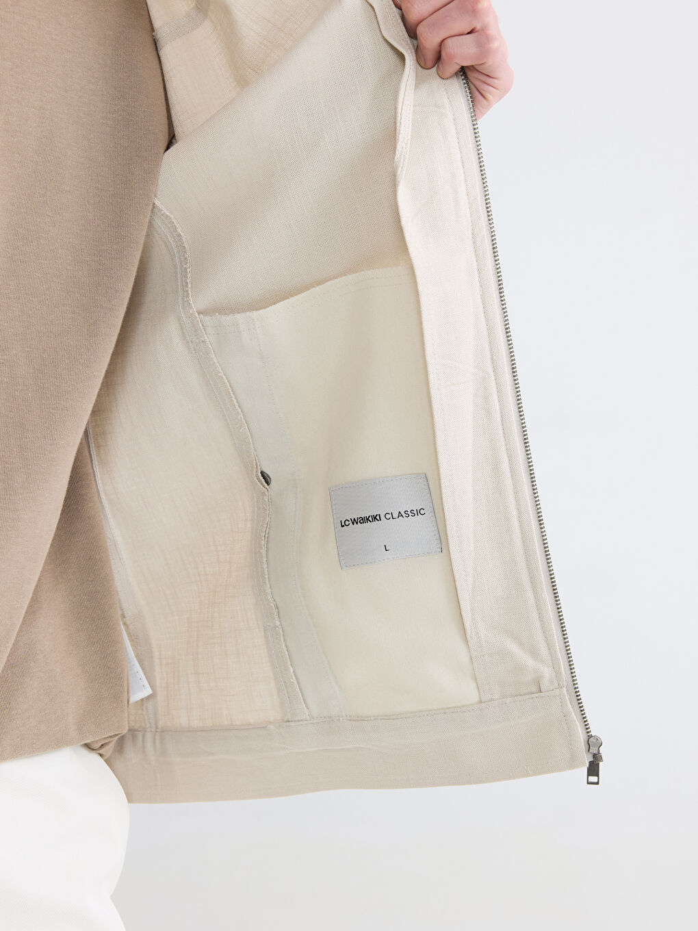 Gri Standart Kalıp Dik Yaka Erkek Mont-3