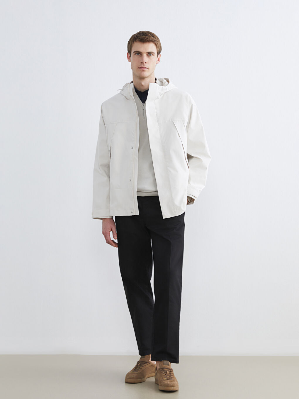 Мужчины Бежевый Дождевик-1