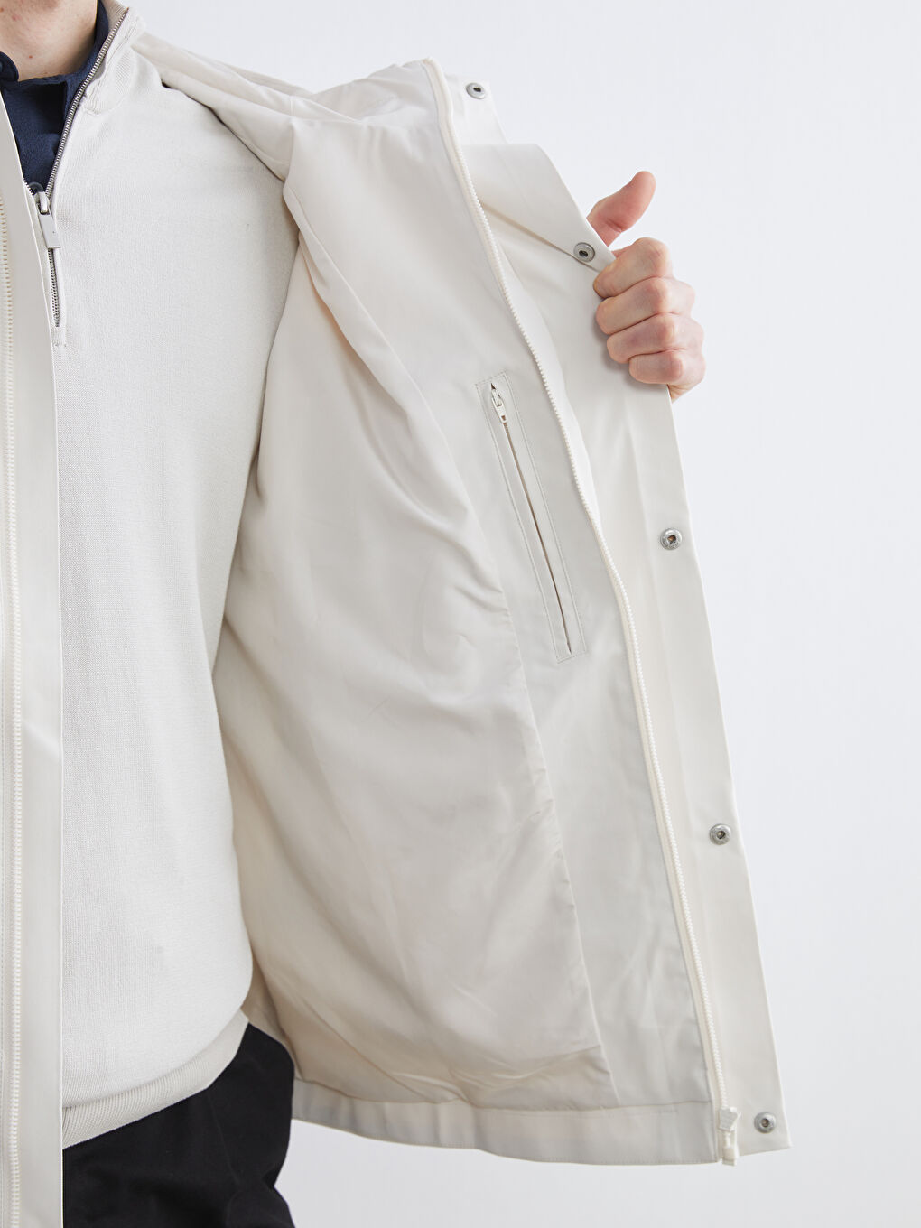 Мужчины Бежевый Дождевик-3