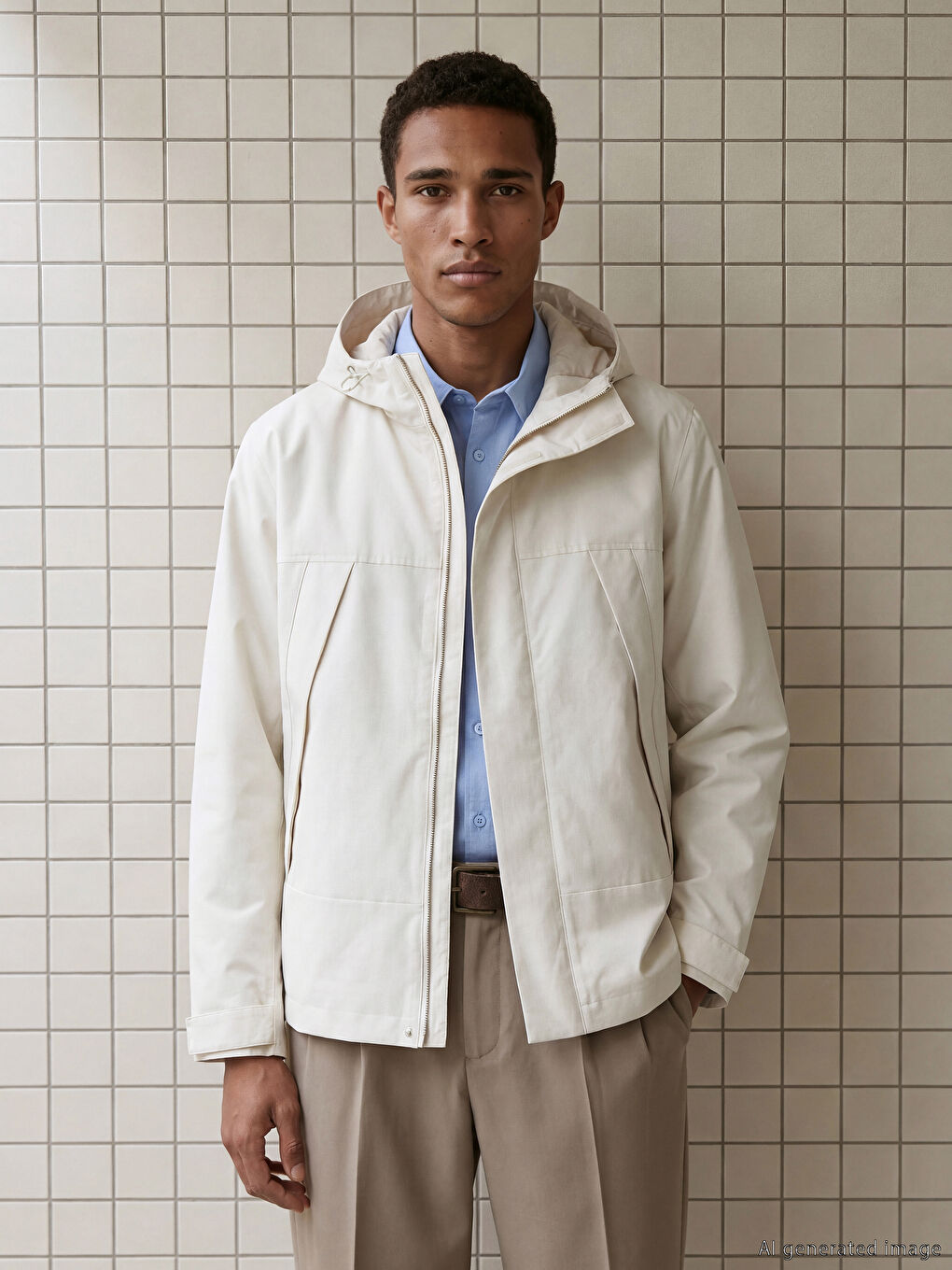 ерлерге арналған еркін пішімді капюшонды жаңбырдан қорғайтын жамылғы