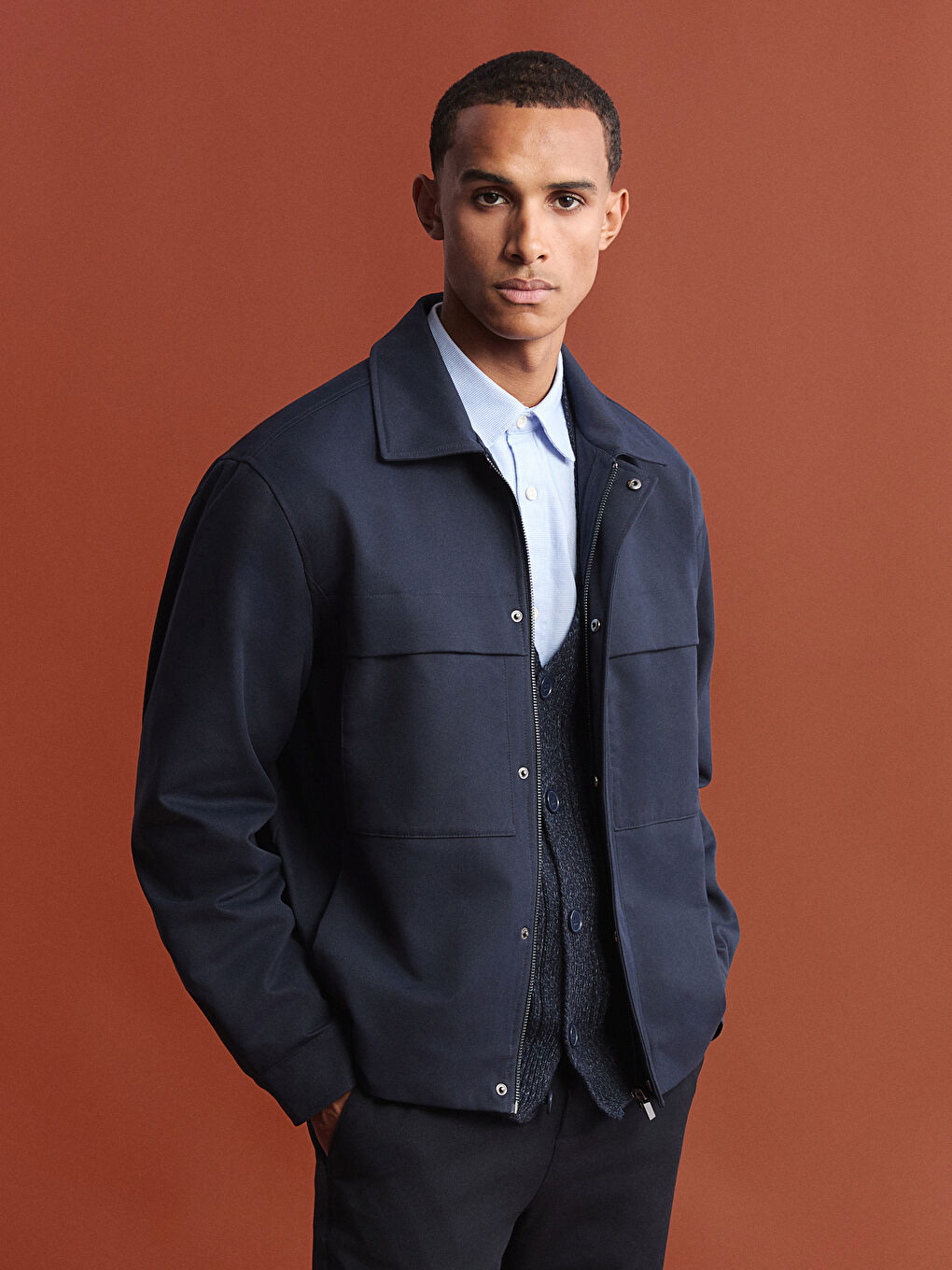 Lacivert Rahat Kalıp Erkek Ceket