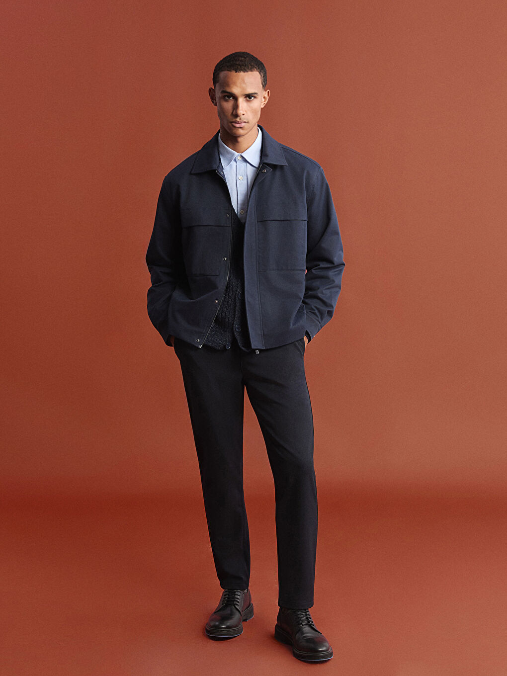 Lacivert Rahat Kalıp Erkek Ceket-1