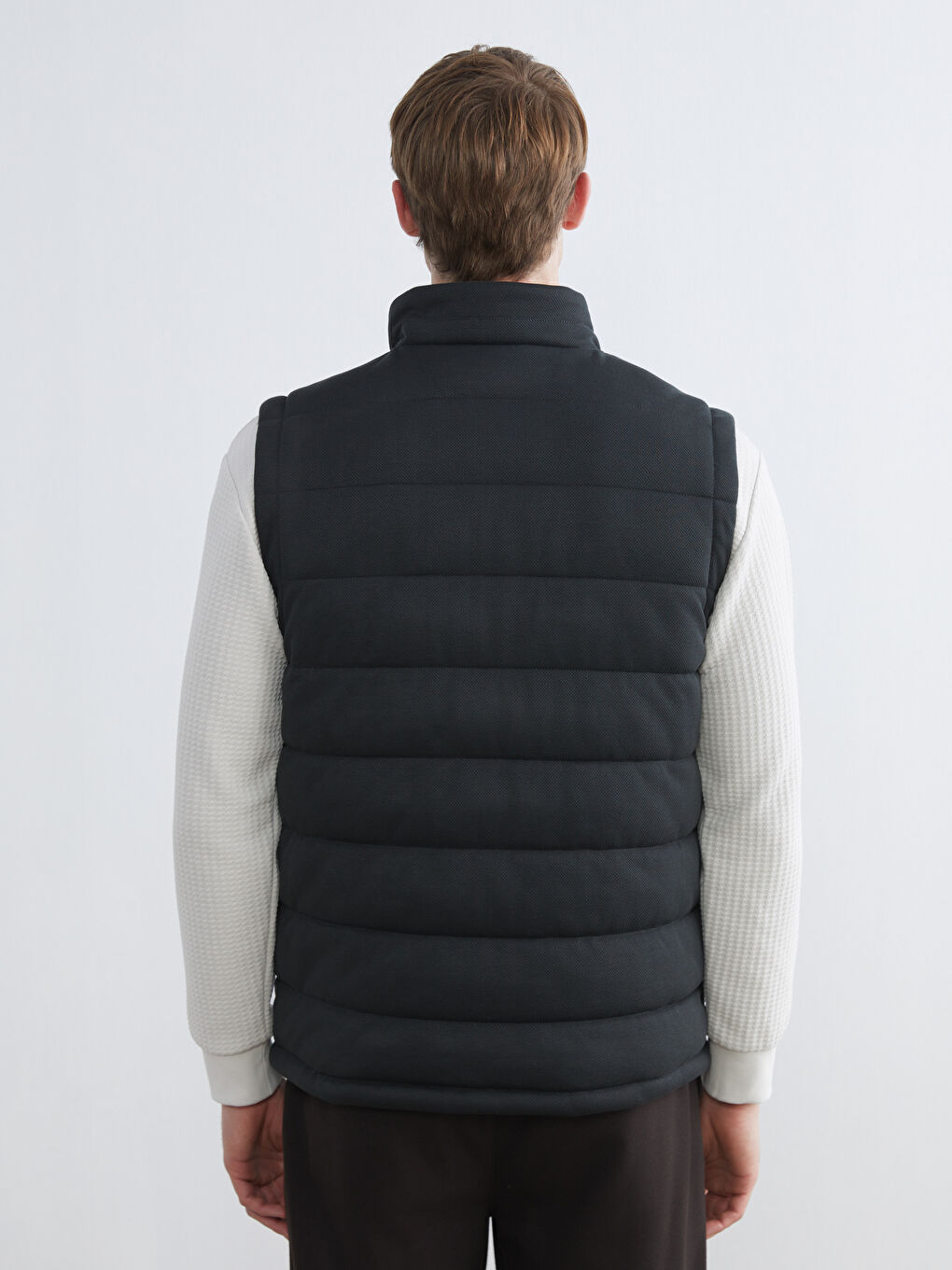 Petrol Dik Yaka Erkek Şişme Yelek-4