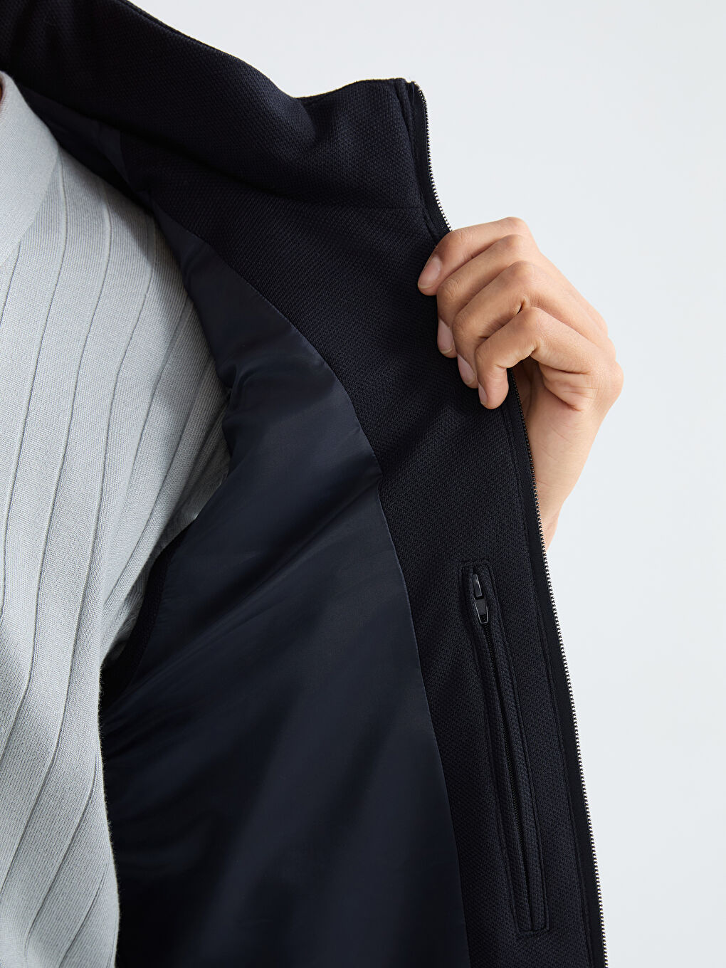 Lacivert Dik Yaka Erkek Şişme Yelek-3