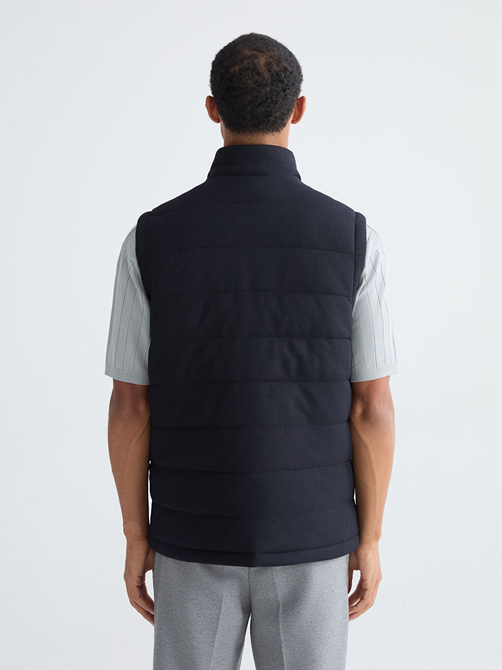 Lacivert Dik Yaka Erkek Şişme Yelek-4