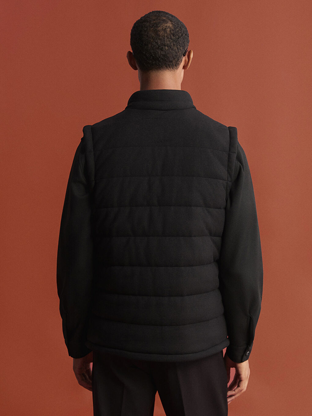 Siyah Dik Yaka Erkek Şişme Yelek-4