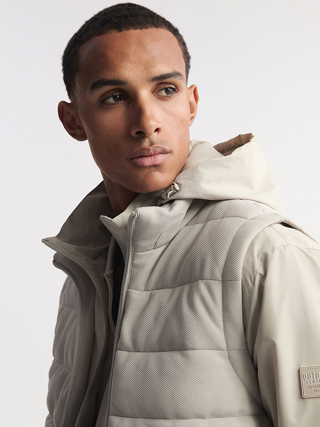 Gri Dik Yaka Erkek Şişme Yelek-2