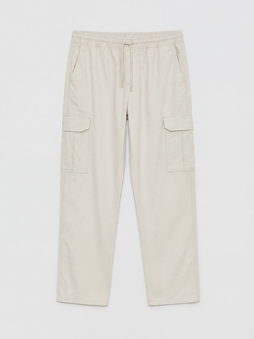 Bej Rahat Kalıp Poplin Erkek Kargo Pantolon
