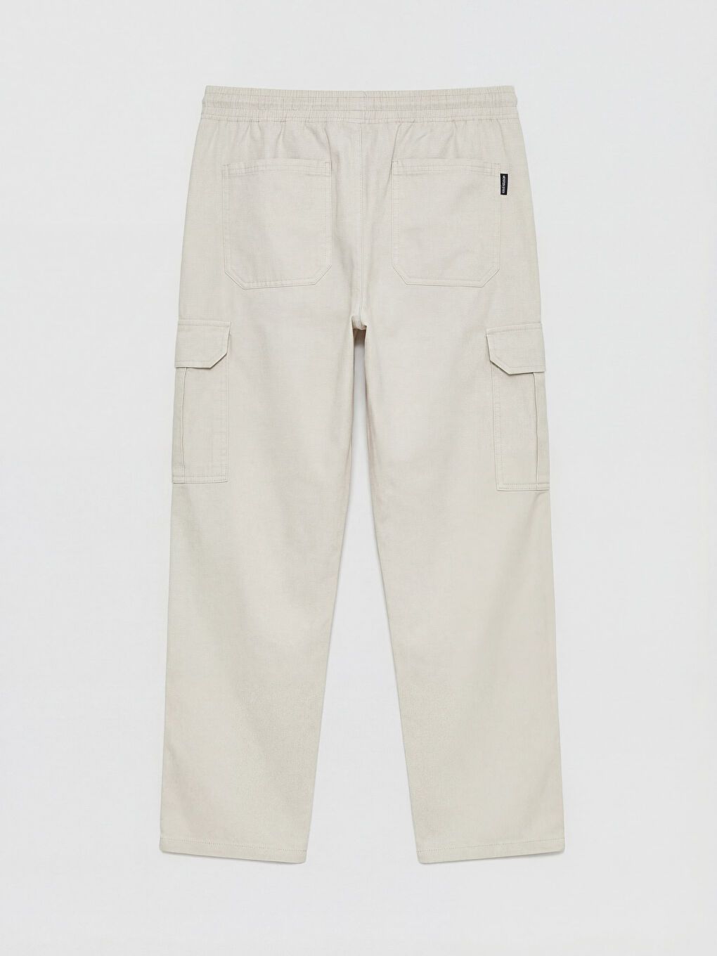Bej Rahat Kalıp Poplin Erkek Kargo Pantolon-1
