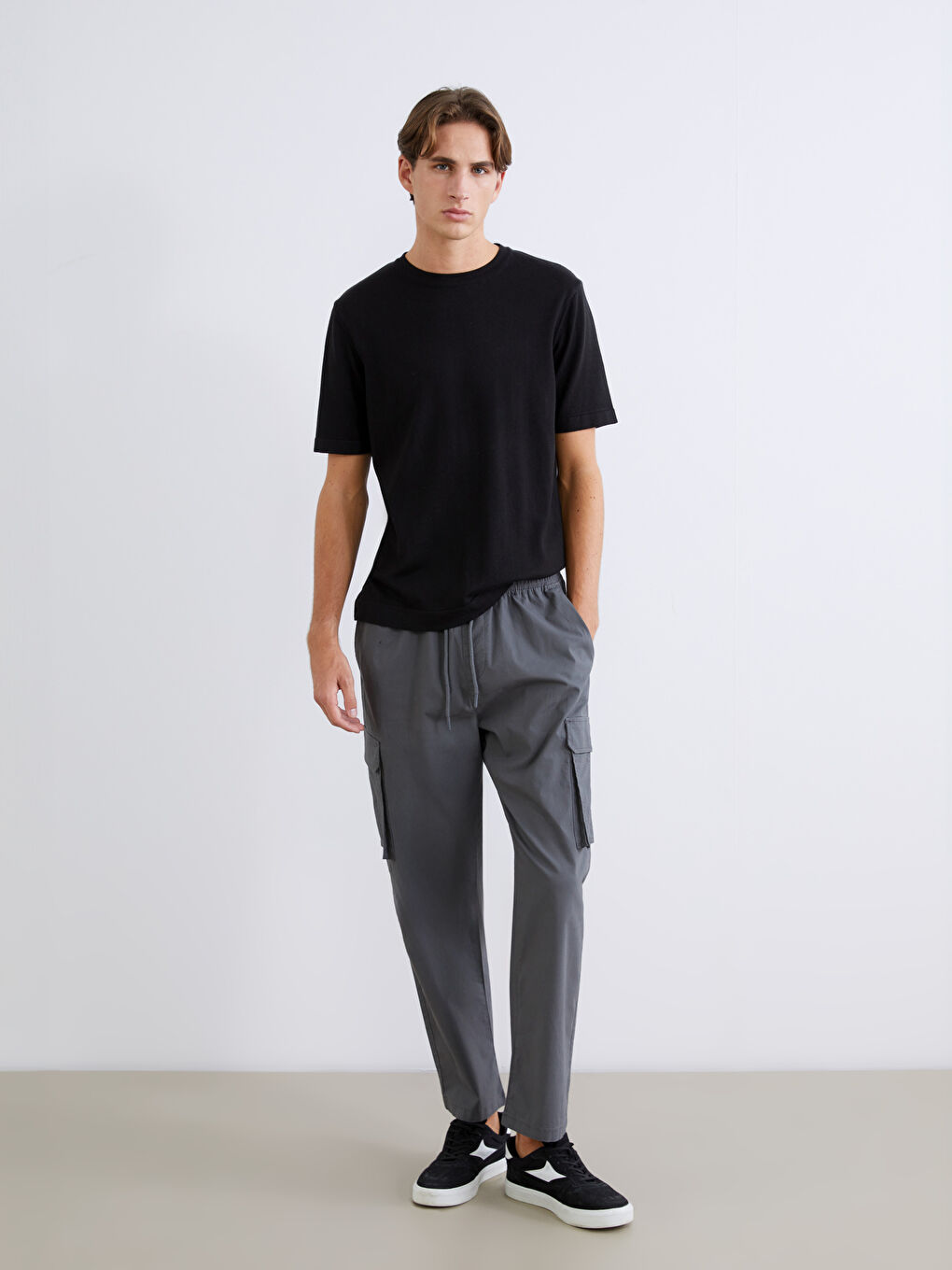 Мужчины Антрацитовый Брюки карго