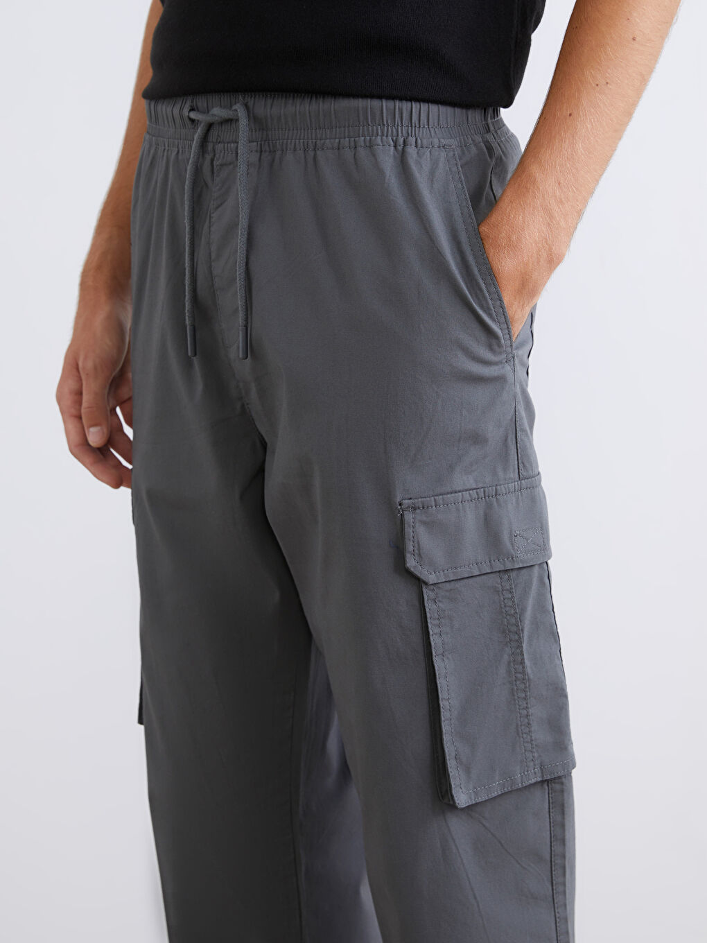 Мужчины Антрацитовый Брюки карго-2