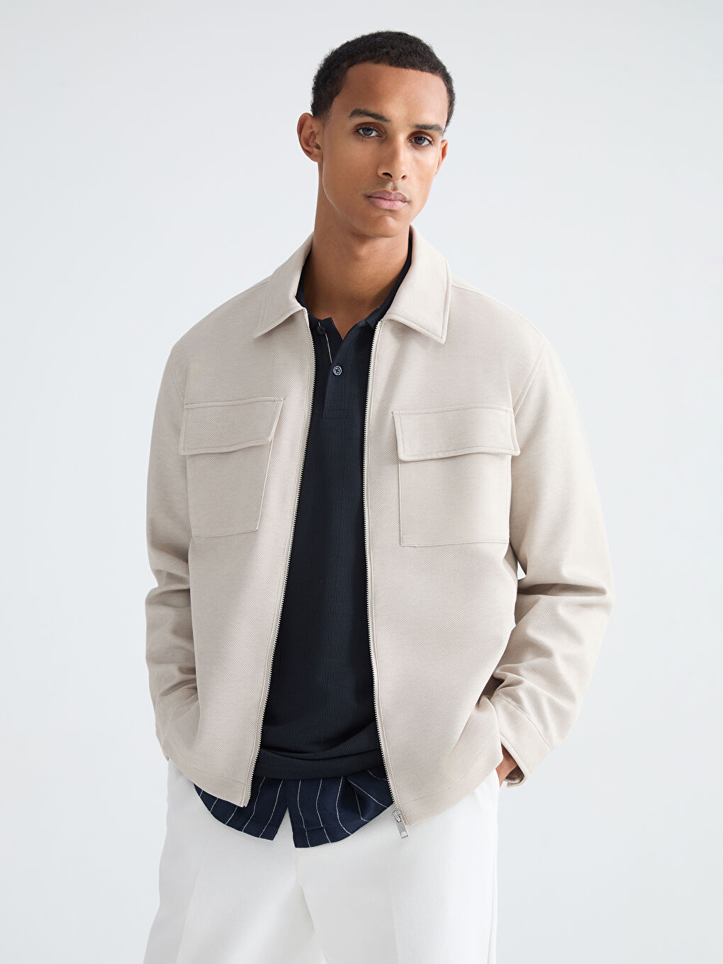 Bej Standart Kalıp Erkek Ceket