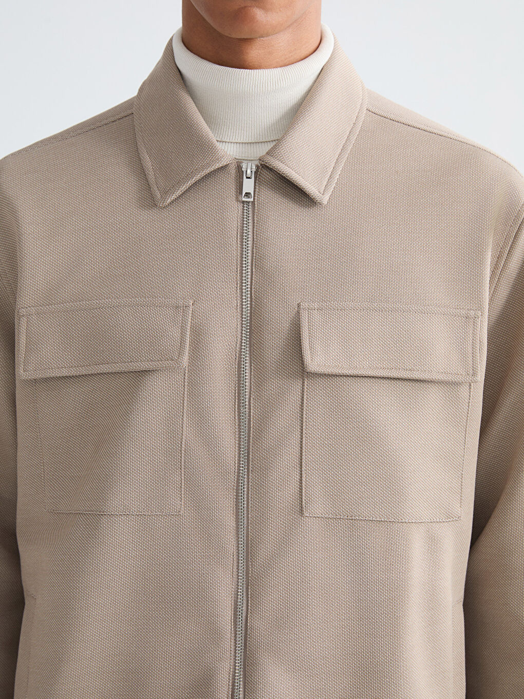 Bej Standart Kalıp Erkek Ceket-2