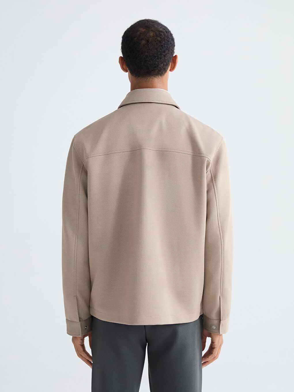 Bej Standart Kalıp Erkek Ceket-4