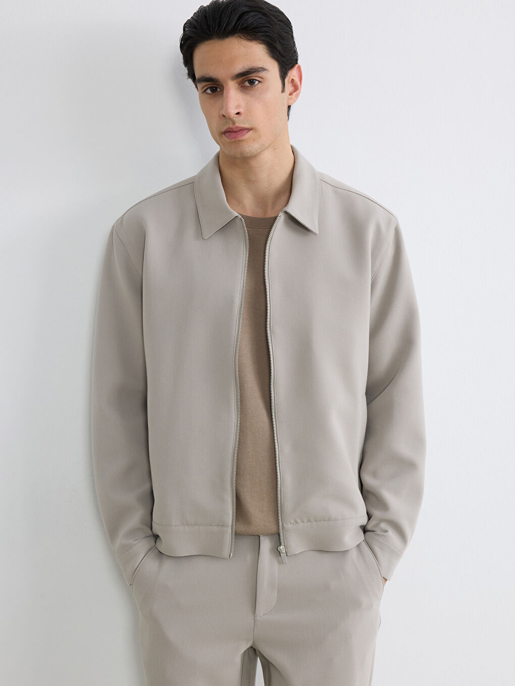 Bej Standart Kalıp Erkek Mont