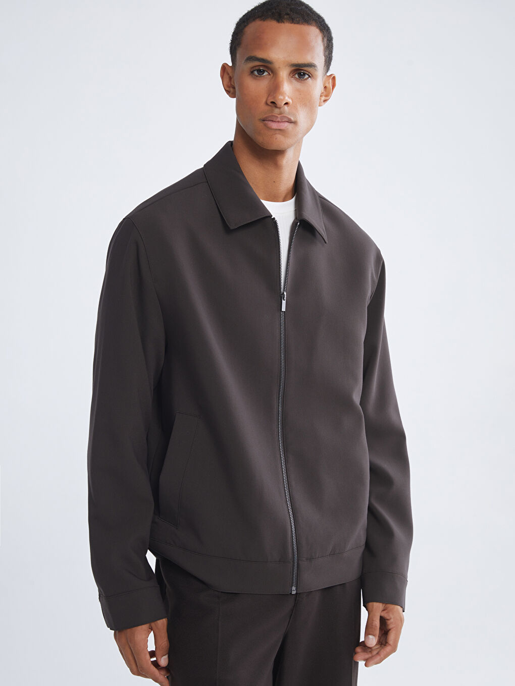 Kahverengi Standart Kalıp Erkek Mont