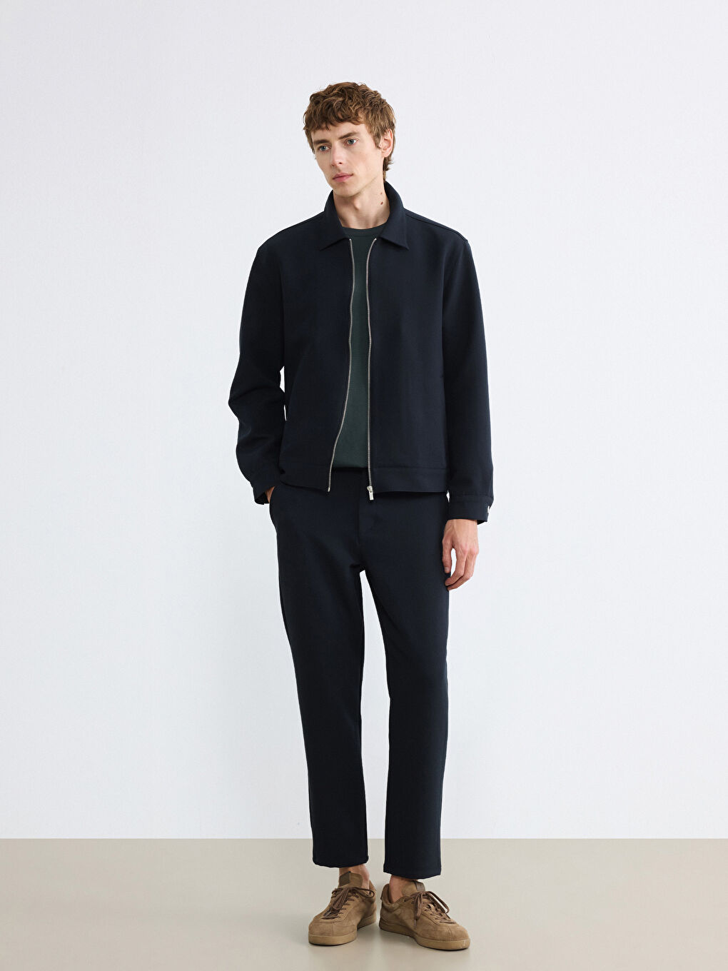 Lacivert Standart Kalıp Erkek Mont