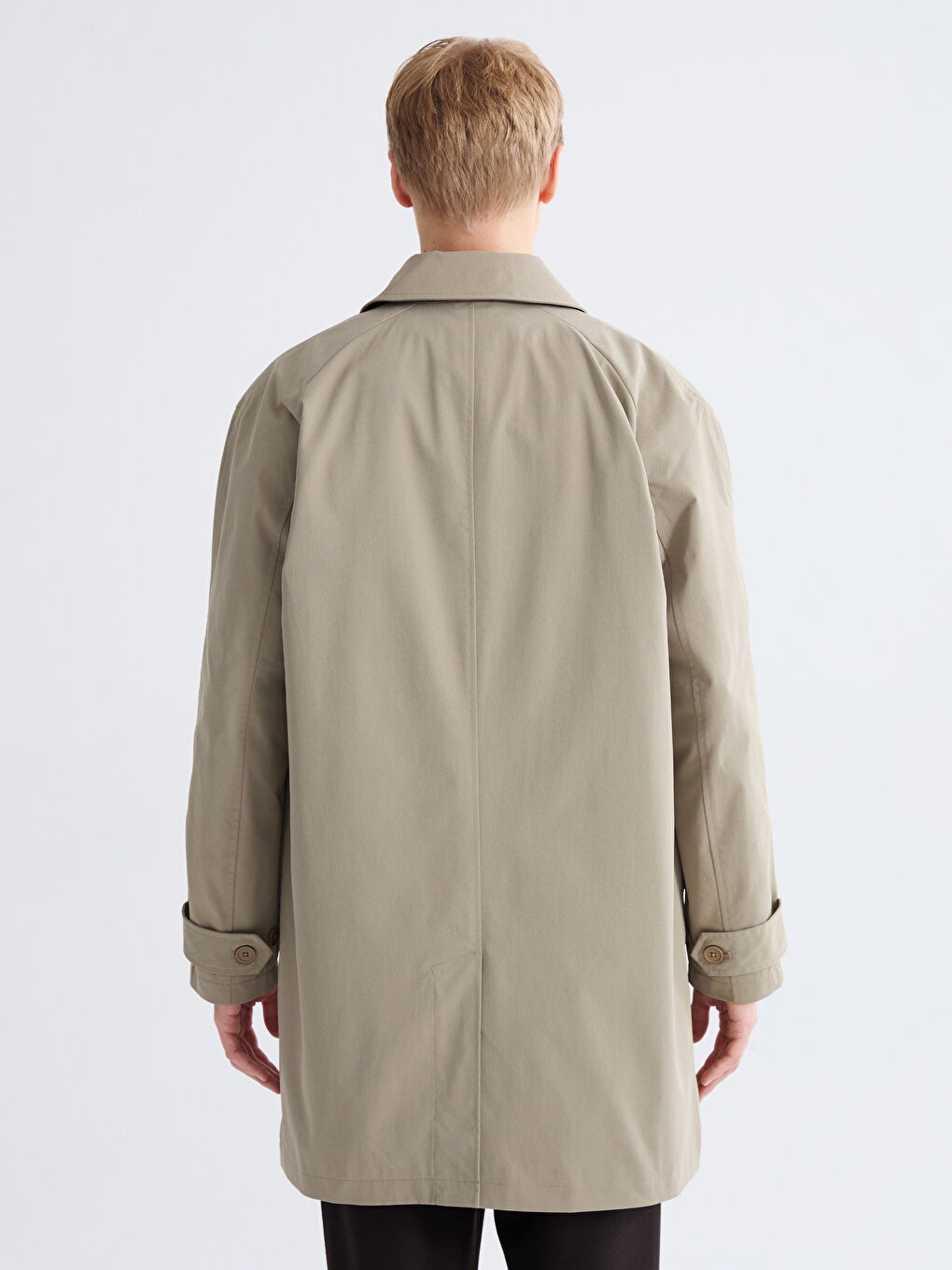 Bej Bol Kalıp Erkek Trençkot-4