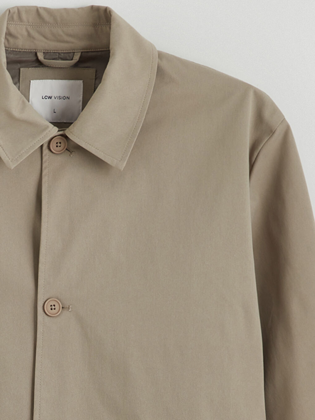 Bej Bol Kalıp Erkek Trençkot-6