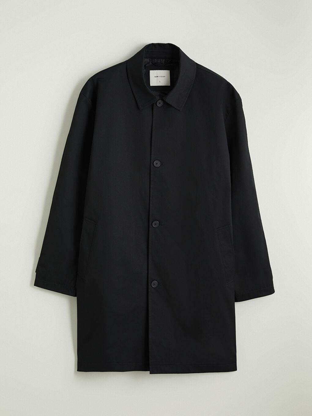 Siyah Bol Kalıp Erkek Trençkot-8