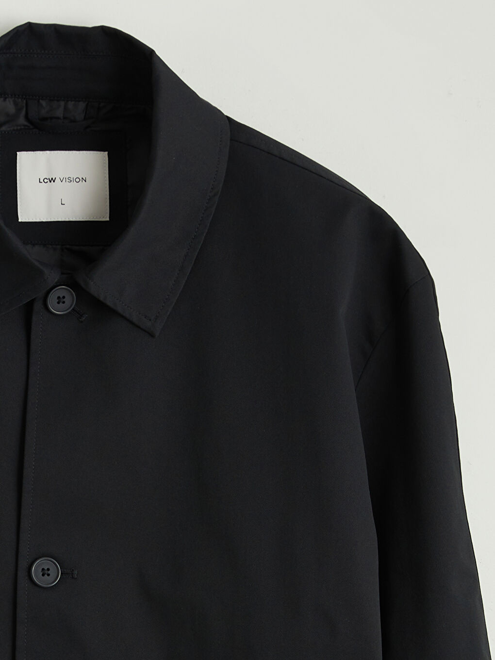 Siyah Bol Kalıp Erkek Trençkot-9