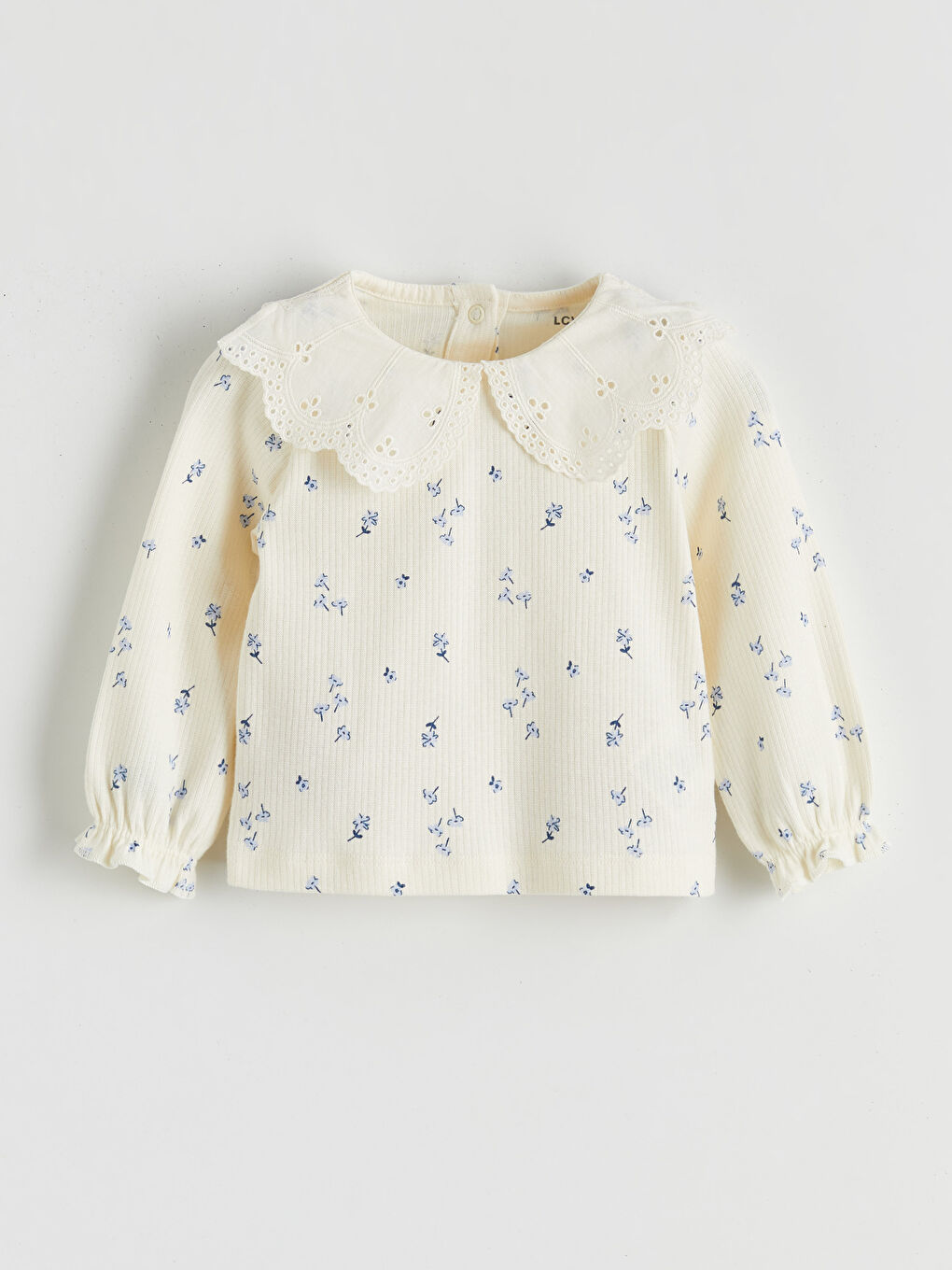 Ekru Baskılı Kız Bebek Bluz ve Tayt-1