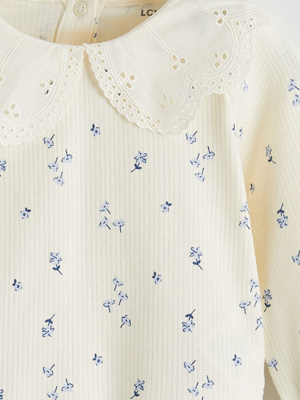 Ekru Baskılı Kız Bebek Bluz ve Tayt-5