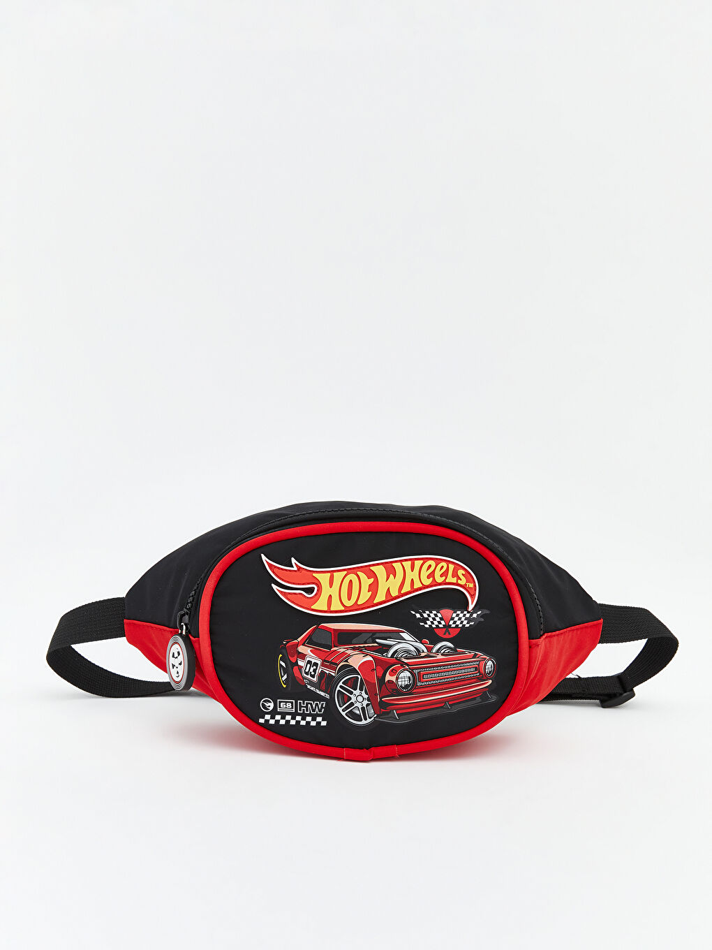Siyah Hot Wheels Baskılı Erkek Çocuk Bel Çantası