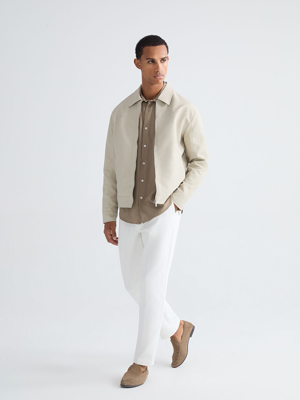 Мужская куртка из искусственной кожи стандартного кроя-1