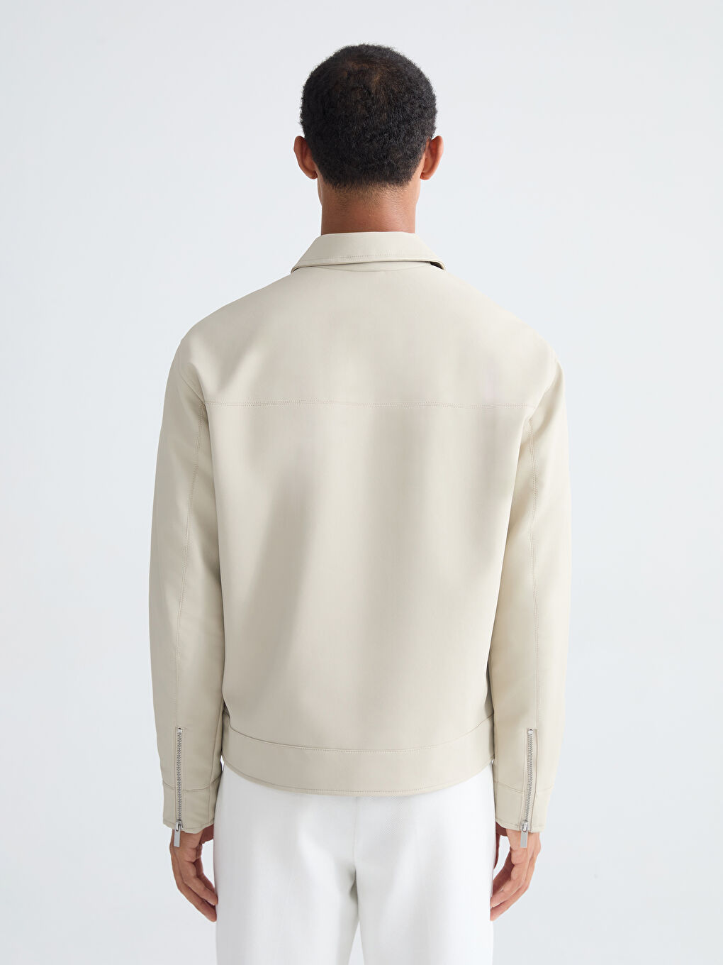 Мужская куртка из искусственной кожи стандартного кроя-4