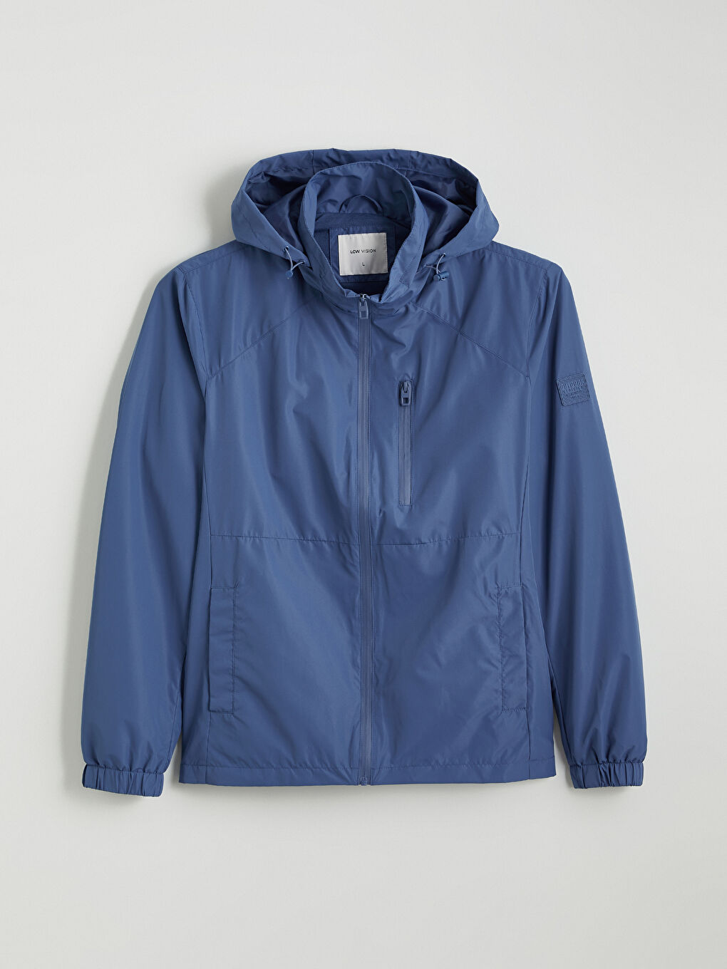 Mavi Standart Kalıp Kapüşonlu Erkek Yağmurluk-6