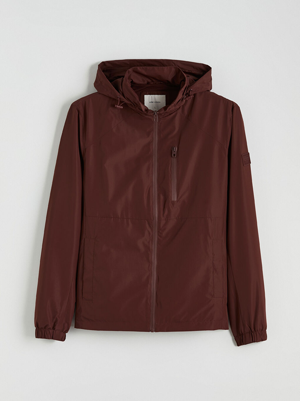 Mürdüm Standart Kalıp Kapüşonlu Erkek Yağmurluk-5