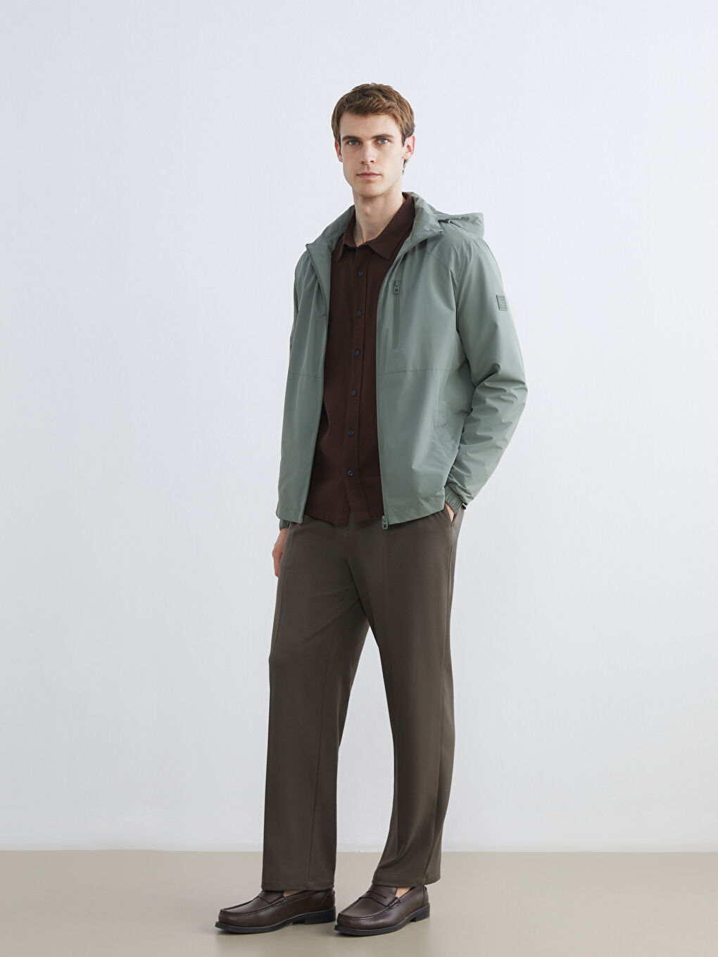 Regular Fit Hooded Men's Raincoat-1