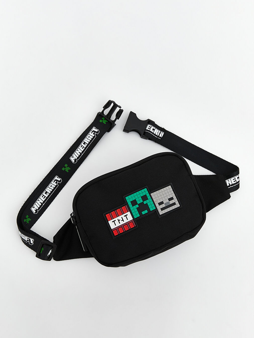 Siyah Minecraft Baskılı Erkek Çocuk Göğüs Çantası-1